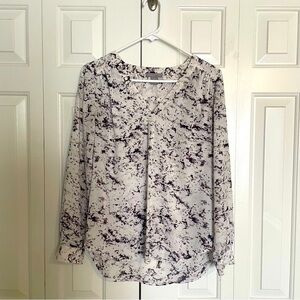 Saint Tropez West Elegant Purple and White Women's Top